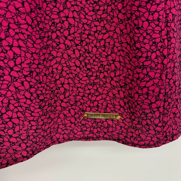 Michael Kors Top Pink Black Butterfly Print Cold Shoulder Ruffle - Picture 5 of 9